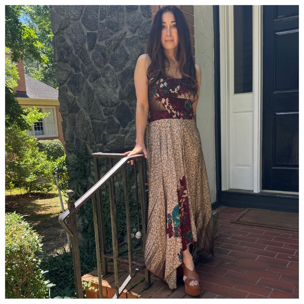 Beautiful Silk Blend One of a Kind Sleeveless Maxi Dress - Picture 2 of 5